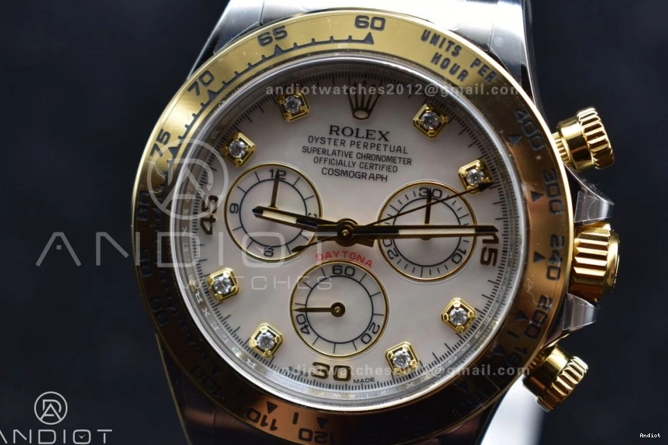 Clean Diamond on 116503 Of Bracelet Dial YG Best Edition Daytona Mother SS 1:1 Pearl V2 White SA4130 0119